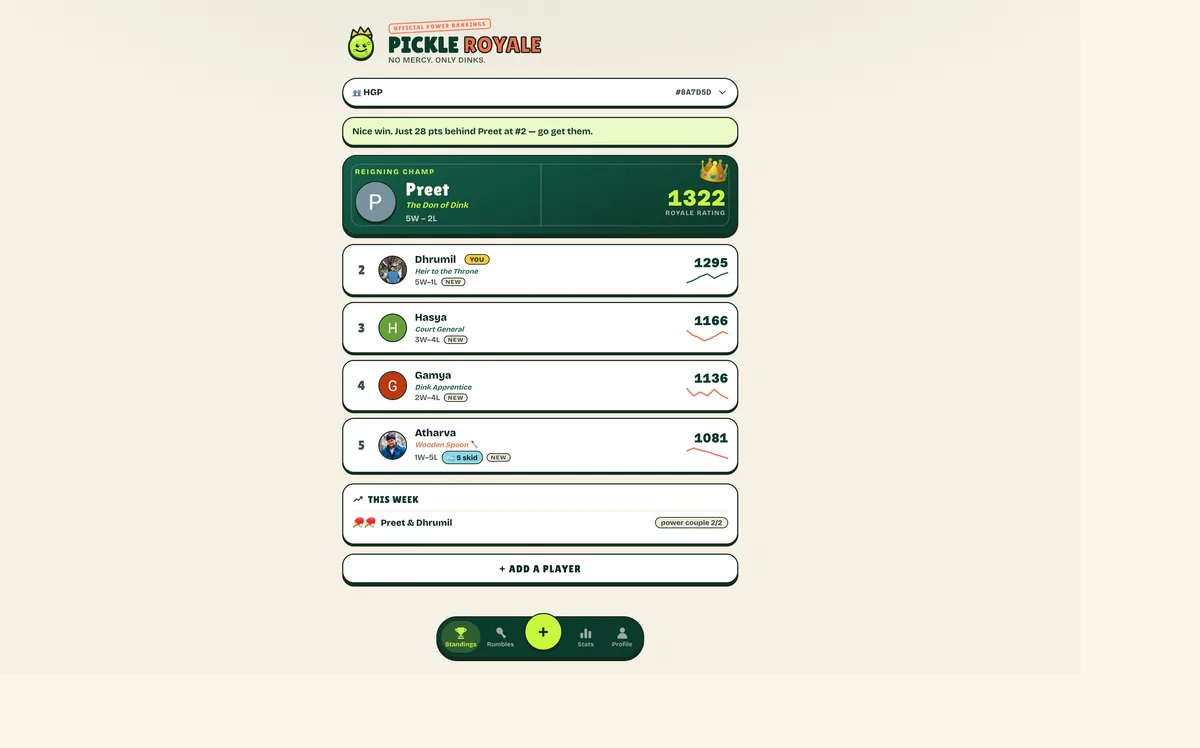 Pickle Royale, live site